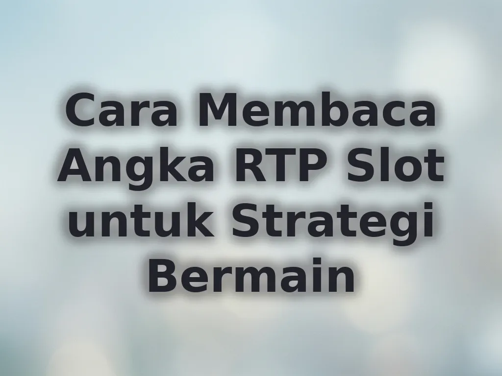 Cara Membaca Angka RTP Slot untuk Strategi Bermain